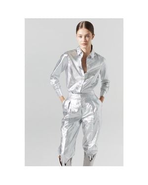 Lanhtropy San Marino Metallic Linen Top - Gray