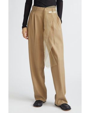 Magliano Piccolo Paradiso Pleated Wool Pants - Natural