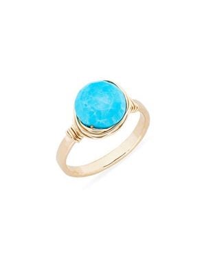 Nashelle Semiprecious Stone Wire-Wrapped Ring - Blue