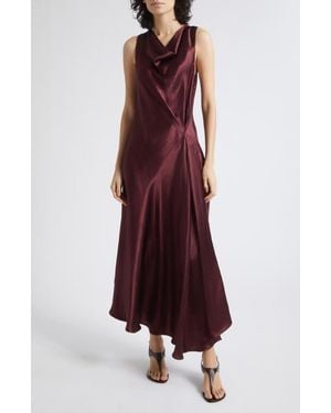 Marella Cowl Neck Asymmetric Dress - Red