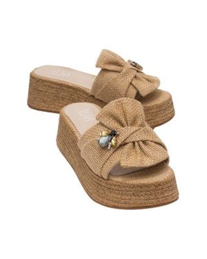 Prologue Shoes Shara Braided Bow & Bee Buckle Platform Sandal - Multicolor