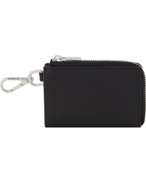 Vince Zip Top Leather Card Case - Black