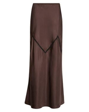 DIOTIMA Orisha Embroidered Silk Maxi Skirt - Brown