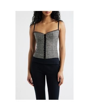 Bella Venice The Caroline Leopard Corset Top - Black