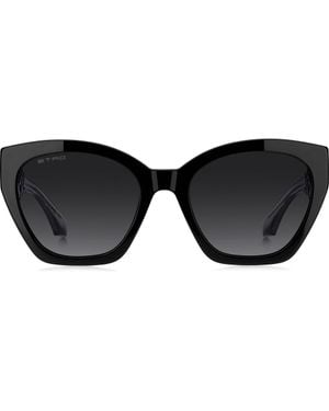 Etro 55Mm Rectangular Cat Eye Sunglasses - Black