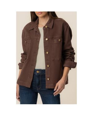 Kut From The Kloth Barb Stretch Cotton Shirt Jacket - Brown