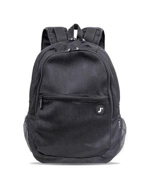 J World Mesh See-Through Backpack For School - Black