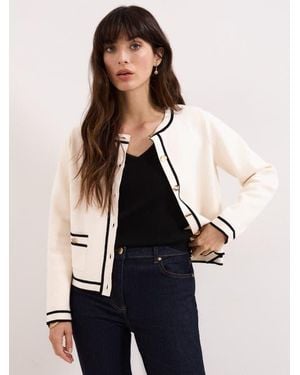 Phase Eight Lola Button-Front Knit Cardigan - Natural