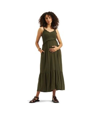Ripe Maternity Brandi Shirred Dress - Green