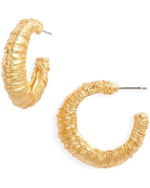 Kenneth Jay Lane Wrapped Hoop Earrings - Metallic
