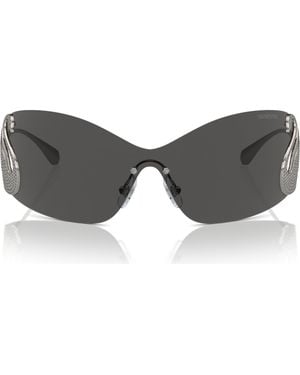 Swarovski 34Mm Irregular Sunglasses - Gray