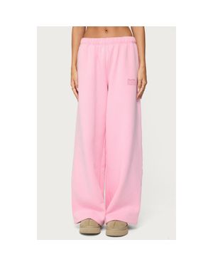 Edikted Pastel Edit Logo Wide Leg Sweatpants - Pink