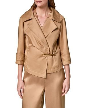 Donna Karan Bar Hardware Cotton Blend Jacket - Brown