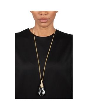 Alexis Liquid Lucite Teardrop Pendant Necklace - Black