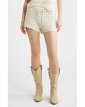 BP. Open Stitch Beach Shorts - Natural