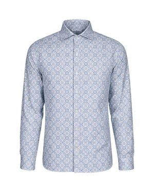 Swims Santorini Stretch Linen & Cotton Button-Up Shirt - Blue