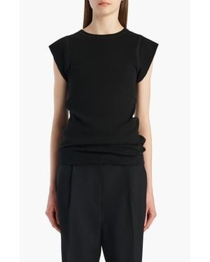 KHAITE Angel Cotton Rib Top - Black