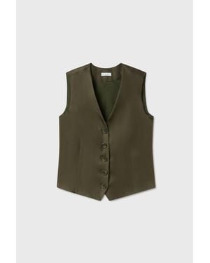 SILK LAUNDRY Twill Vest - Green