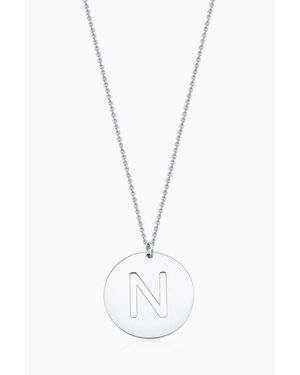 Oradina Say My Name Initial Pendant Necklace - White