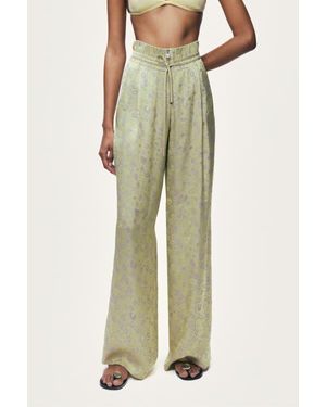 Nocturne Printed Wide Leg Pants - Green