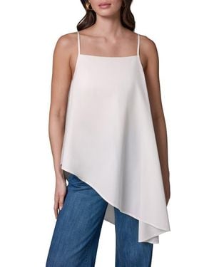 Donna Karan Asymmetric Stretch Poplin Top - Blue