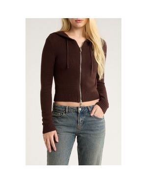 PacSun Skylar Front Zip Sweater Hoodie - Black