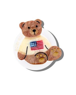 Solar Eclipse Hand Painted American Teddy Bear Phone Grip - Pink