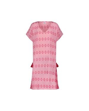 MER ST BARTH Capucine Maxi Caftan Rose Embroidery - Pink