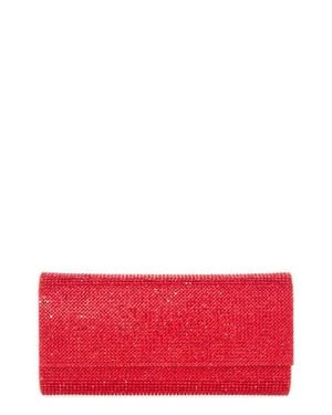 Judith Leiber Perry Embellished Satin Clutch - Red