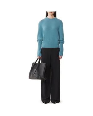 Lanvin Cashmere Sweater With Grosgrain Detail - Blue