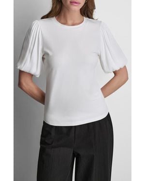 DKNY Mixed Media Top - White