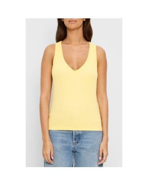 Michael Stars Ivara Racerback Rib Tank - Yellow