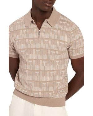 Ted Baker Nappier Quarter Zip Sweater - Natural