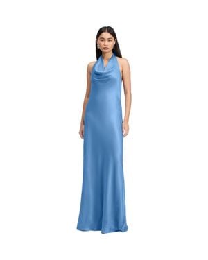 Ghost Elara Cowl Front Satin Maxi Dress - Blue