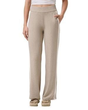 Travis Mathew Cloud Terry Side Stripe Varsity Sweatpants - Natural