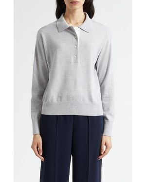 Vince Polo Wool Blend Sweater - Gray