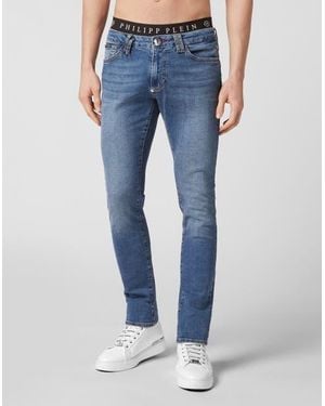 Philipp Plein Denim Pants Slim Fit Basic - Blue