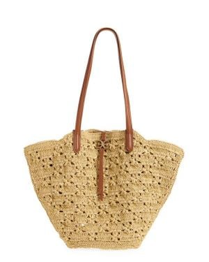 Sam Edelman Layla Floral Raffia Tote Bag - Metallic