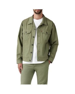 Levi's Relaxed Fit Cotton & Linen Trucker Jacket - Green
