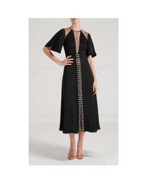 Temperley London Wildlife Cocktail Dress - Black