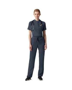 Jaanuu Savi 1-Pocket Classic Banded Collar Scrub Top - Blue