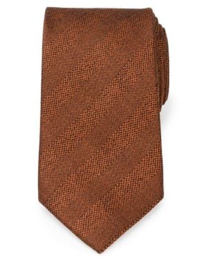 Cufflinks Inc. Stripe Linen Tie - Brown