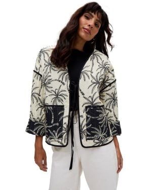 Raffya Felicity Palm Print Reversible Jacket - Black