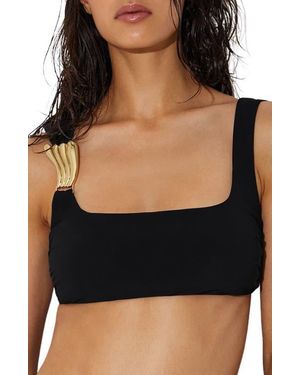 Reiss Alba One-Shoulder Bikini Top - Black