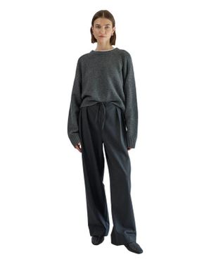ALMINA CONCEPT Waist Tie Wool Pants - Gray