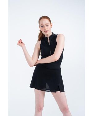 Sierra Madre Golf Ready Zip Bodysuit - Black