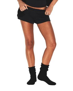 Skims Foldover Cotton Blend Jersey Shorts - Black