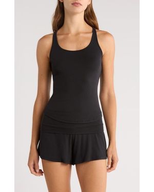 Lunya Soft Rib Racerback Pajama Tank - Black