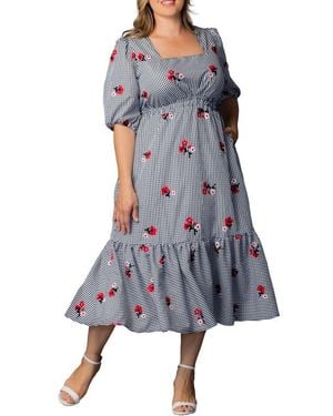Kiyonna Bailey Square Neck Maxi Dress - Gray