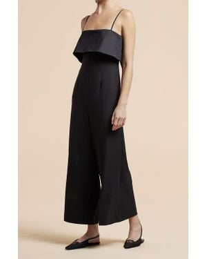 Rebecca Taylor Tuxedo Wide Leg Jumpsuit - Black